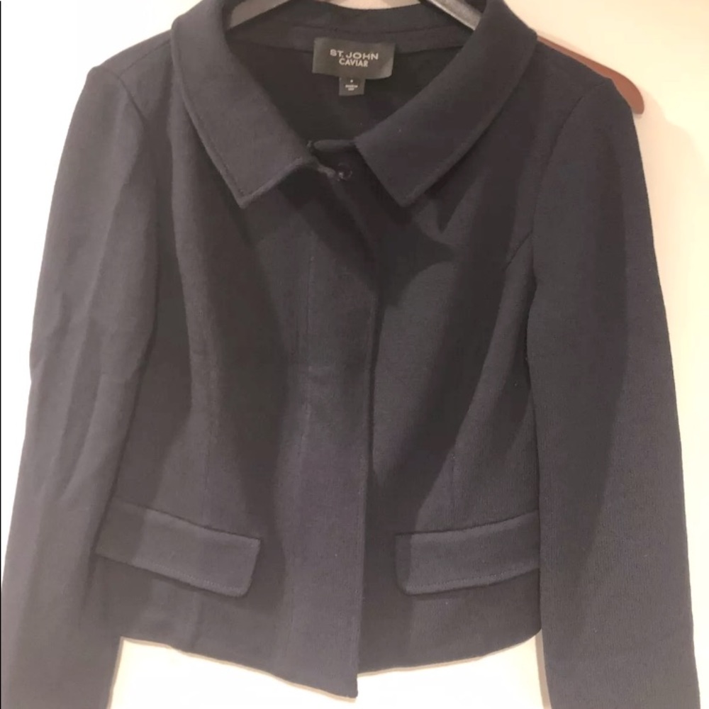 St John knit jacket navy woman 8 Nwot